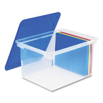 Tote with Comfort Edges, Letter/Legal Files, 13.9" x 18.3" x 10.6", Blue/Clear, 4/Carton