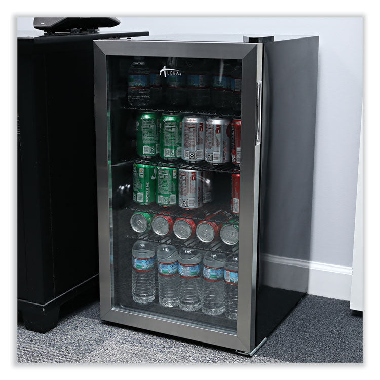 3.4 Cu. Ft. Beverage Cooler, Stainless Steel/black