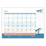 Recycled Desk Pad Calendar, Illustrated Seasons Artwork, 22 x 17, Black Binding/Corners,12-Month (Jan to Dec): 2025