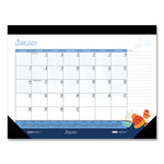 Recycled Desk Pad Calendar, Illustrated Seasons Artwork, 22 x 17, Black Binding/Corners,12-Month (Jan to Dec): 2025