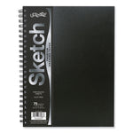 UCreate Poly Cover Sketch Book, 43 lb Cover Paper Stock, Black Cover, (75) 12 x 9 Sheets