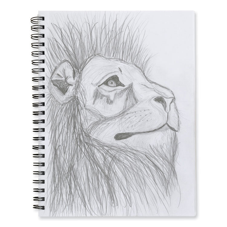 UCreate Poly Cover Sketch Book, 43 lb Cover Paper Stock, Black Cover, (75) 12 x 9 Sheets