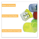 Eisen Pencil Sharpeners, Two-Hole, 1.5 x 1.75, Assorted Colors, 12/Pack