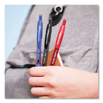 Profile Ballpoint Pen, Retractable, Medium 1 Mm, Red Ink, Translucent Red Barrel, Dozen