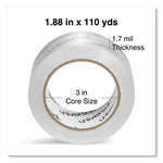 Deluxe General-Purpose Acrylic Box Sealing Tape, 3" Core, 1.88" x 109 yds, Clear, 12/Pack