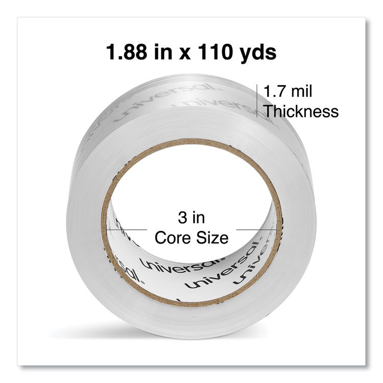 Deluxe General-Purpose Acrylic Box Sealing Tape, 3" Core, 1.88" x 109 yds, Clear, 12/Pack
