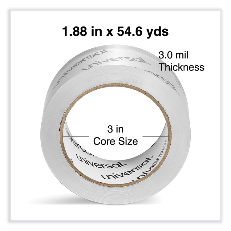 Heavy-Duty Acrylic Box Sealing Tape, 3" Core, 1.88" X 54.6 Yds, Clear, 6/pack