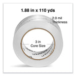 Deluxe General-Purpose Acrylic Box Sealing Tape, 2 mil, 3" Core, 1.88" x 109 yds, Clear, 6/Pack
