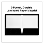 Laminated Two-Pocket Folder, Cardboard Paper, 100-Sheet Capacity, 11 X 8.5, Black, 25/box