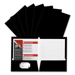 Laminated Two-Pocket Folder, Cardboard Paper, 100-Sheet Capacity, 11 X 8.5, Black, 25/box
