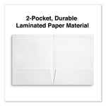 Laminated Two-Pocket Portfolios, Cardboard Paper, 100-Sheet Capacity, 11 X 8.5, White, 25/box