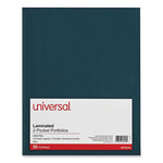 Laminated Two-Pocket Folder, Cardboard Paper, 100-Sheet Capacity, 11 X 8.5, Navy, 25/box
