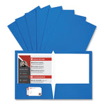 Laminated Two-Pocket Folder, Cardboard Paper, 100-Sheet Capacity, 11 X 8.5, Blue, 25/box