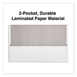 Two-Pocket Portfolio, Embossed Leather Grain Paper, 11 X 8.5, White, 25/box