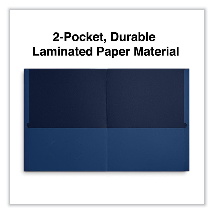 Two-Pocket Portfolio, Embossed Leather Grain Paper, 11 X 8.5, Assorted Colors, 25/box
