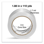 Deluxe General-Purpose Acrylic Box Sealing Tape, 1.7 mil, 3" Core, 1.88" x 109 yds, Clear, 6/Pack