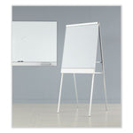 Polarity Height Adjustable Dry Erase Flipchart Easel, 30" x 38", White Surface, Silver Metal Frame