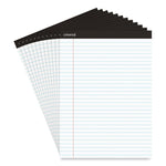Premium Ruled Writing Pads With Heavy-Duty Back, Wide/legal Rule, Black Headband, 50 White 8.5 X 11 Sheets, 12/pack