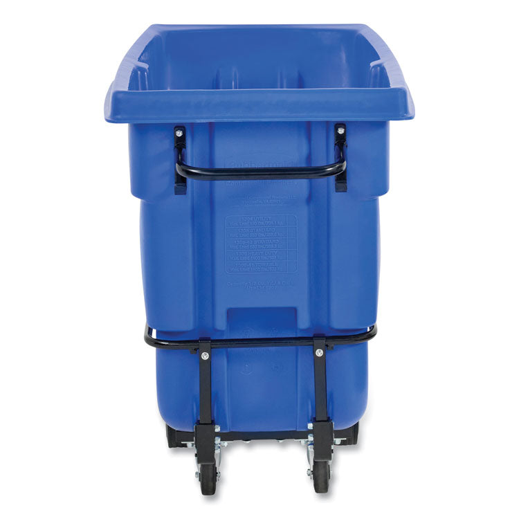 BRUTE Rotomolded Recycling Tilt Truck, 101 gal, 850 lb Capacity, Plastic/Steel Frame, Blue