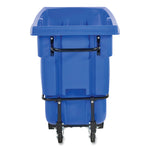 BRUTE Rotomolded Recycling Tilt Truck, 1 cu yd, 1,250 lb Capacity, Plastic/Steel Frame, Blue