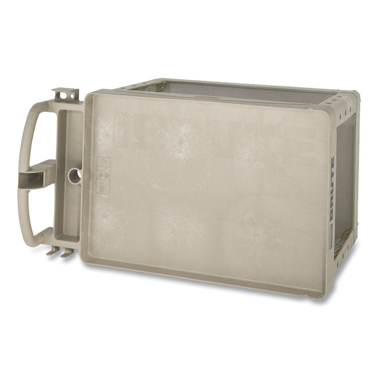 BRUTE Heavy-Duty Utility Cart with Lipped Shelves, Plastic, 2 Shelves, 500 lb Capacity, 25.9" x 45.2" x 32.2", Beige