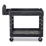 BRUTE Heavy-Duty Utility Cart with Lipped Shelves, Plastic, 2 Shelves, 750 lb Capacity, 25.25" x 54" x 39.25", Black