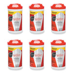 No-Rinse Sanitizing Multi-Surface Wipes, Unscented, White, 95/Container, 6/Carton