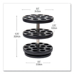 Anchor Collection 3-Tier Single Serve Pod Carousel Countertop Organizer, 9.5 x 9.5 x 11.75, Black