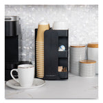 Anchor Collection 8-Compartment Coffee Cup, Lid, and Condiment Carousel Countertop Organizer, 8 x 8 x 12, Black