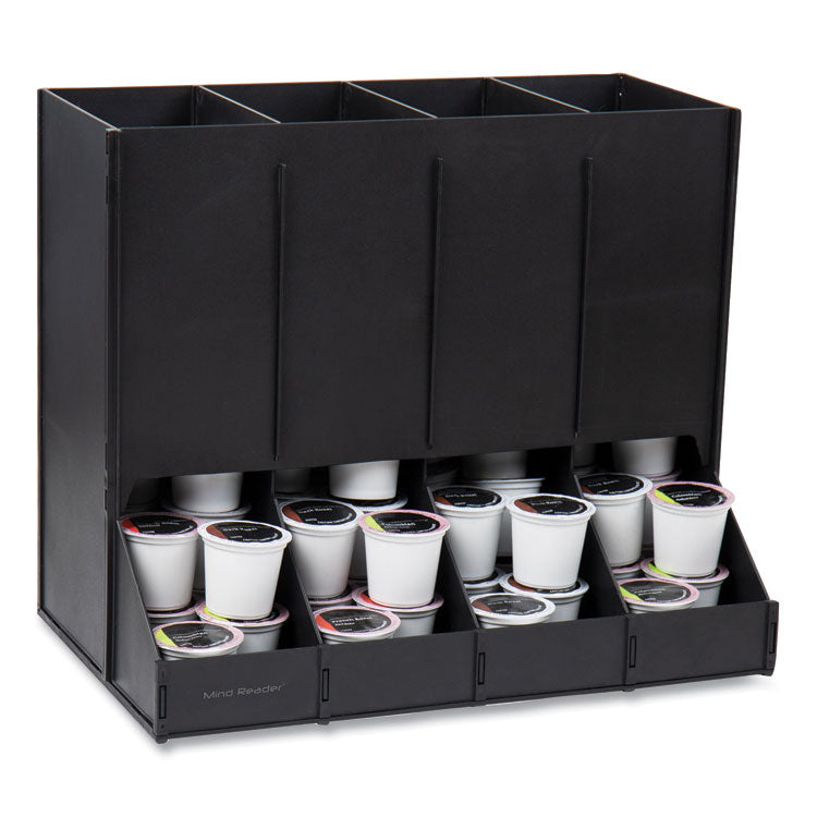 Anchor Collection 4-Compartment Single Serve Pod Countertop Dispenser, 14.25 x 9 x 12.15, Black
