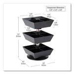 Anchor Collection 3-Tier 12-Compartment Tea and Condiment Carousel Countertop Organizer, 6.75 x 6.75 x 11.5, Black