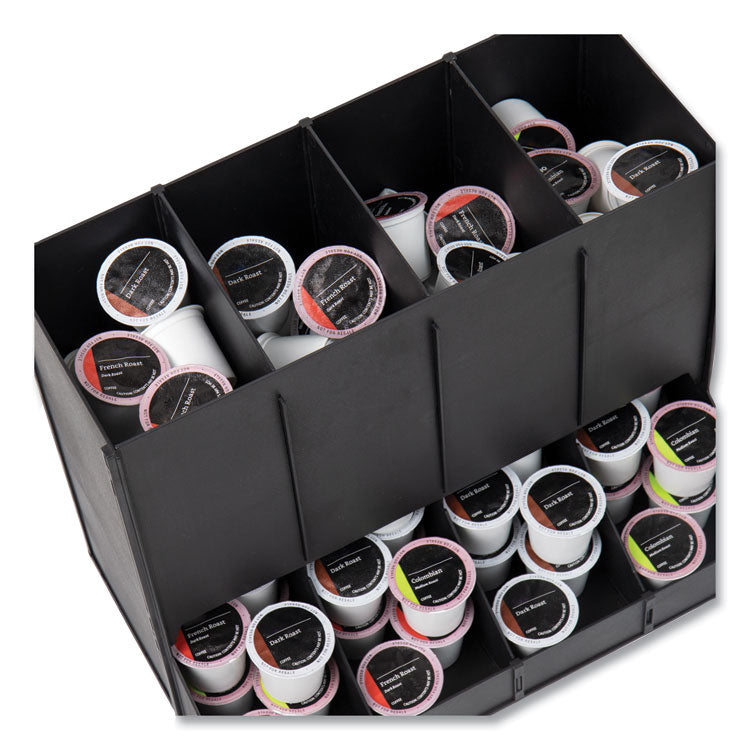 Anchor Collection 4-Compartment Single Serve Pod Countertop Dispenser, 14.25 x 9 x 12.15, Black