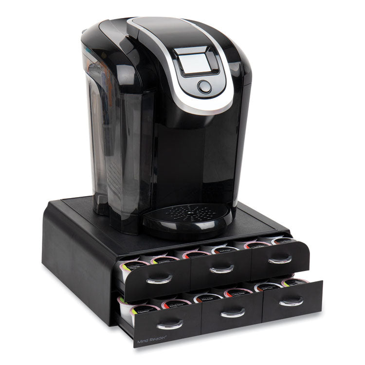 2-Tier 6-Drawer Single Serve Coffee Pod Drawer, 14 x 12.25 x 4.75, Black