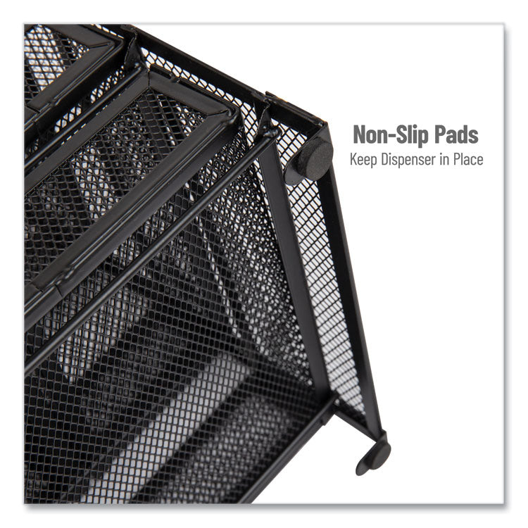 Network Collection 5-Compartment Tea Countertop Organizer, 6.75 x 7 x 10, Black