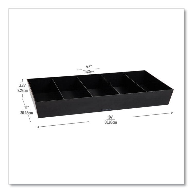 Anchor Collection 5-Compartment Snack Organizer, 12 x 24 x 3.25, Black