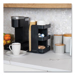 Anchor Collection 8-Compartment Coffee Cup, Lid, and Condiment Carousel Countertop Organizer, 8 x 8 x 12, Black