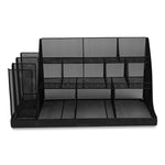 Network Collection 14-Compartment Coffee Cup and Condiment Countertop Organizer, 11.61 x 23.9 x 12.76, Black