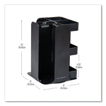 Anchor Collection 8-Compartment Coffee Cup, Lid, and Condiment Carousel Countertop Organizer, 8 x 8 x 12, Black