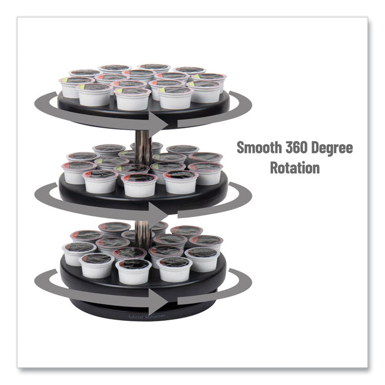Anchor Collection 3-Tier Single Serve Pod Carousel Countertop Organizer, 9.5 x 9.5 x 11.75, Black