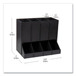 Anchor Collection 4-Compartment Single Serve Pod Countertop Dispenser, 14.25 x 9 x 12.15, Black