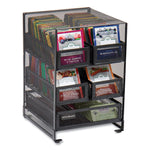 Network Collection 5-Compartment Tea Countertop Organizer, 6.75 x 7 x 10, Black