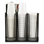 Network Collection 14-Compartment Coffee Cup and Condiment Countertop Organizer, 11.61 x 23.9 x 12.76, Black
