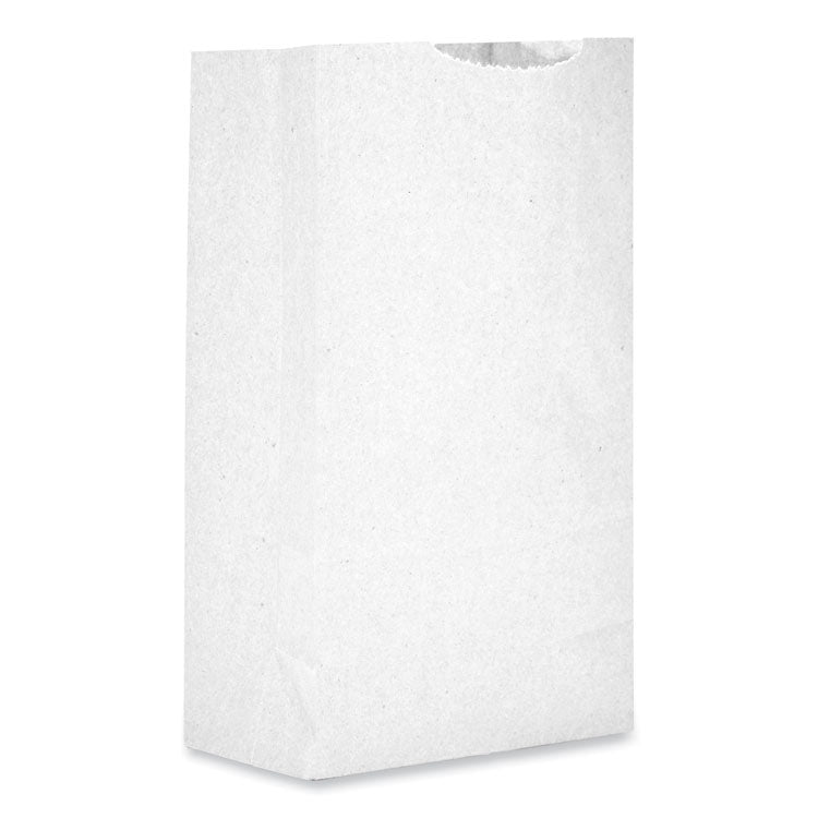 Grocery Paper Bags, 2# Size, 30# Basis Weight, 4.13" x 2.63" x 7.88", White, 500/Bundle