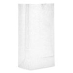 Grocery Paper Bags, 8# Size, 35# Basis Weight, 6" x 3.88" x 12.5", White, 500/Bundle