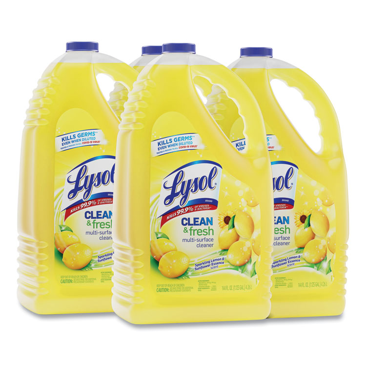 Clean and Fresh Multi-Surface Disinfectant Cleaner, Sparkling Lemon and Sunflower Essence, 144 oz Bottle