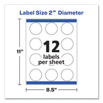 Round Print-To-The Edge Labels With Sure Feed And Easy Peel, 2" Dia, Glossy Clear, 120/pk