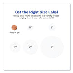 Round Print-To-The Edge Labels With Sure Feed And Easy Peel, 2" Dia, Glossy Clear, 120/pk