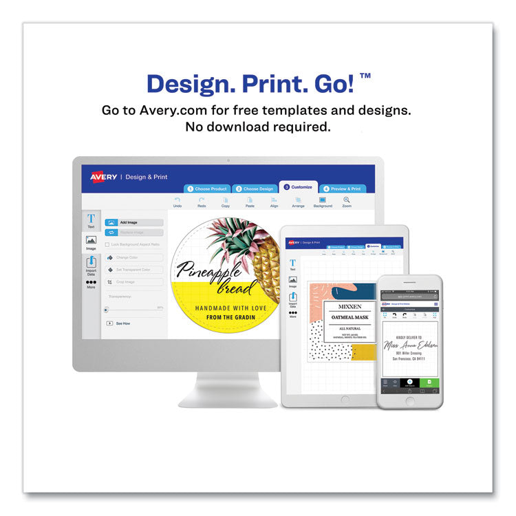 Textured Arched Print-To-The-Edge Labels, Laser Printers, 4.75 X 3.5, White, 4/sheet, 10 Sheets/pack