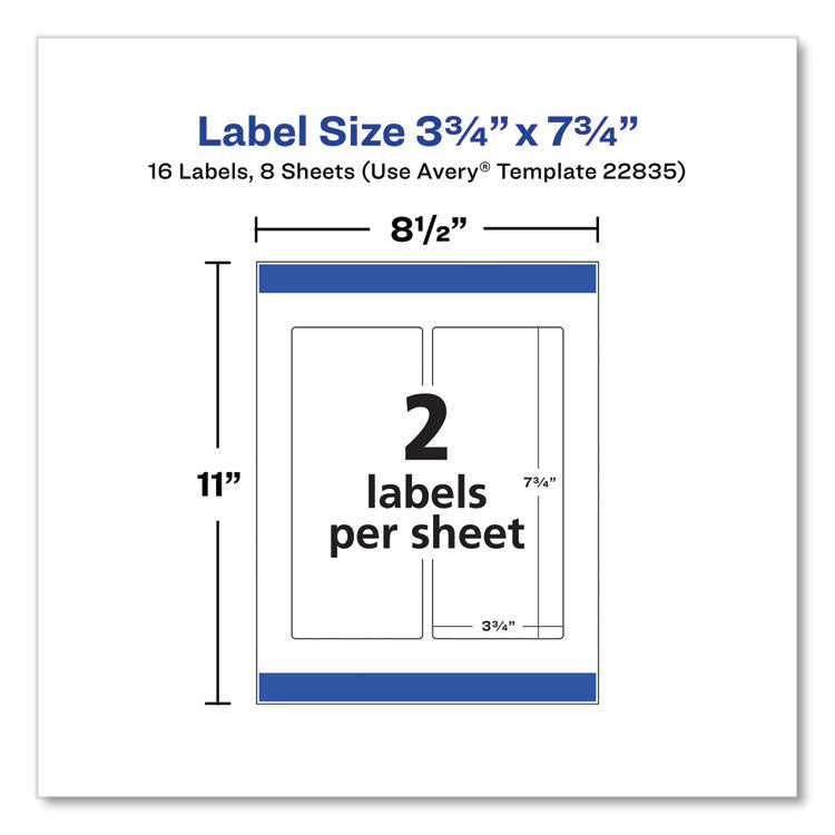 Durable Water-Resistant Wraparound Labels w/ Sure Feed, 3.25 x 7.75, 16/PK