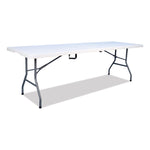 Bifold Resin Folding Table, Rectangular, 94.5" x 29.9" x 30", White Granite Top, Gray Base/Legs, 2/Pack
